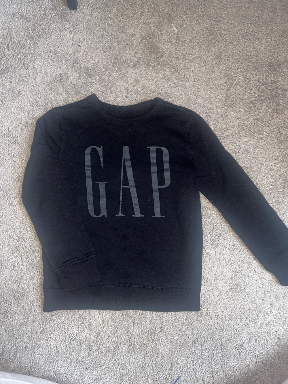 GAP Black Logo Kids Sweatshirt with Gray Print